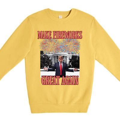 Sarcastic Trump Make Fireworks Great Again New Year Eve 4th Premium Crewneck Sweatshirt