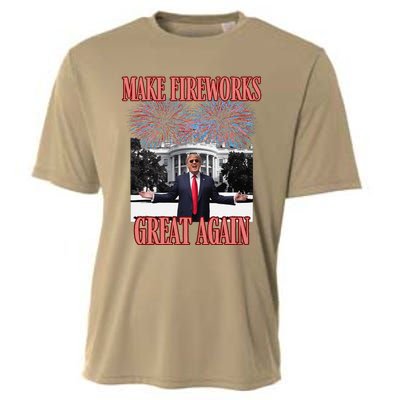 Sarcastic Trump Make Fireworks Great Again New Year Eve 4th Cooling Performance Crew T-Shirt