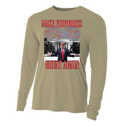 Sarcastic Trump Make Fireworks Great Again New Year Eve 4th Cooling Performance Long Sleeve Crew