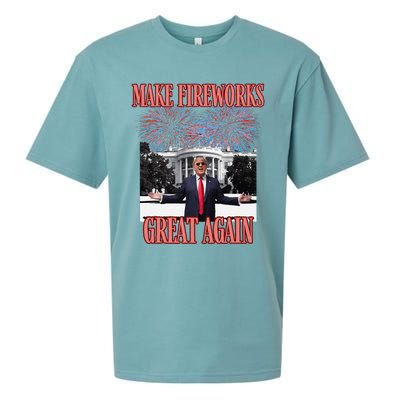 Sarcastic Trump Make Fireworks Great Again New Year Eve 4th Sueded Cloud Jersey T-Shirt