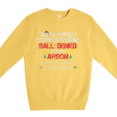 Smoking The Mistletoe North Pole Correctional Christmas Premium Crewneck Sweatshirt