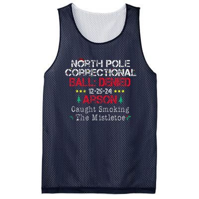 Smoking The Mistletoe North Pole Correctional Christmas Mesh Reversible Basketball Jersey Tank