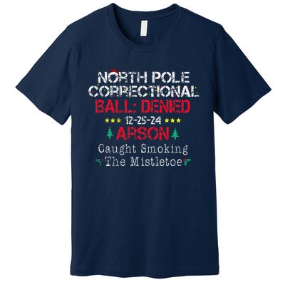 Smoking The Mistletoe North Pole Correctional Christmas Premium T-Shirt