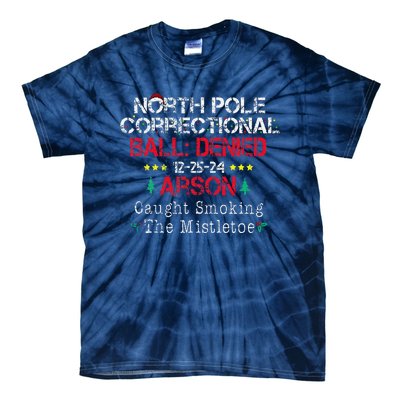 Smoking The Mistletoe North Pole Correctional Christmas Tie-Dye T-Shirt