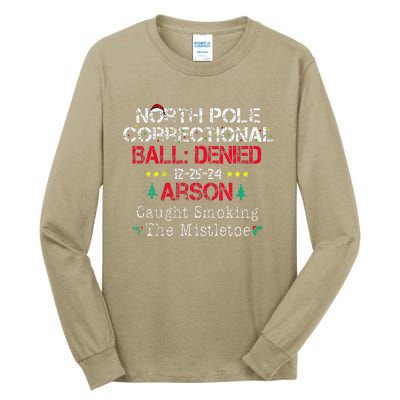 Smoking The Mistletoe North Pole Correctional Christmas Tall Long Sleeve T-Shirt