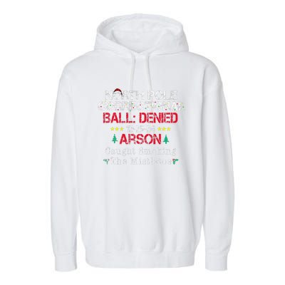 Smoking The Mistletoe North Pole Correctional Christmas Garment-Dyed Fleece Hoodie