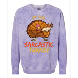 Sarcastic Turkey Matching Family Group Thanksgiving Party PJ Colorblast Crewneck Sweatshirt