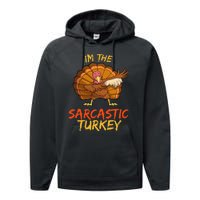 Sarcastic Turkey Matching Family Group Thanksgiving Party PJ Performance Fleece Hoodie