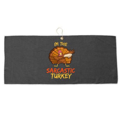 Sarcastic Turkey Matching Family Group Thanksgiving Party PJ Large Microfiber Waffle Golf Towel