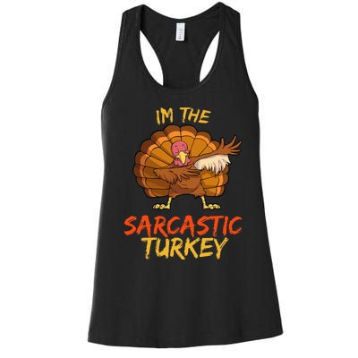 Sarcastic Turkey Matching Family Group Thanksgiving Party PJ Women's Racerback Tank