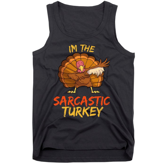 Sarcastic Turkey Matching Family Group Thanksgiving Party PJ Tank Top