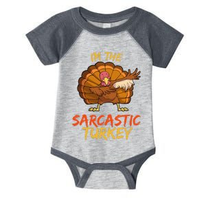 Sarcastic Turkey Matching Family Group Thanksgiving Party PJ Infant Baby Jersey Bodysuit