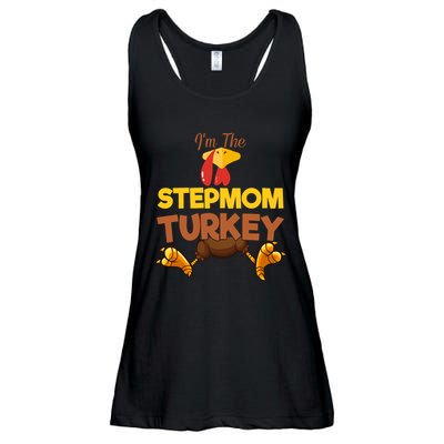 Stepmom Turkey Matching Family Group Thanksgiving Gifts  Ladies Essential Flowy Tank