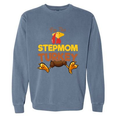 Stepmom Turkey Matching Family Group Thanksgiving Gifts  Garment-Dyed Sweatshirt