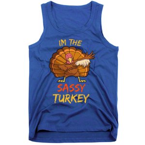 Sassy Turkey Matching Family Group Thanksgiving Party Pajama Tank Top