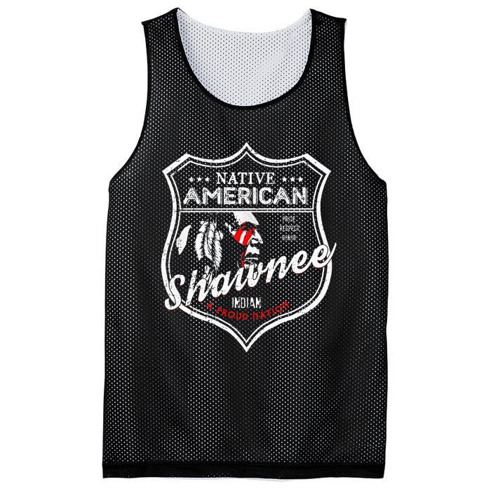 Shawnee Tribe Native American Indian Strong Pride Badge Mesh Reversible Basketball Jersey Tank