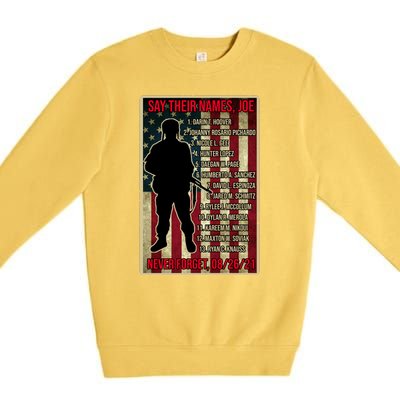 Say Their Names Joe Of 13 Fallen Soldiers Tribute Premium Crewneck Sweatshirt