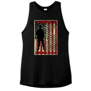 Say Their Names Joe Of 13 Fallen Soldiers Tribute Ladies PosiCharge Tri-Blend Wicking Tank