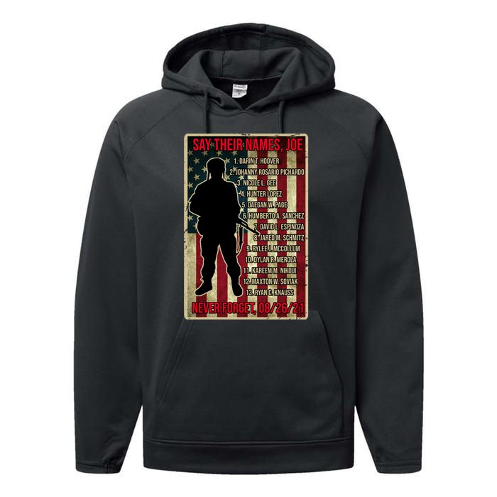 Say Their Names Joe Of 13 Fallen Soldiers Tribute Performance Fleece Hoodie