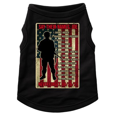 Say Their Names Joe Of 13 Fallen Soldiers Tribute Doggie Tank