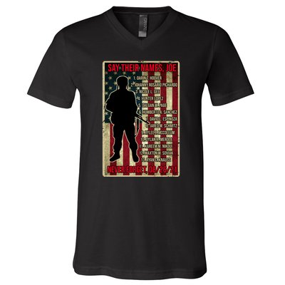 Say Their Names Joe Of 13 Fallen Soldiers Tribute V-Neck T-Shirt