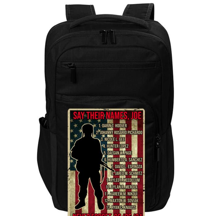 Say Their Names Joe Of 13 Fallen Soldiers Tribute Impact Tech Backpack