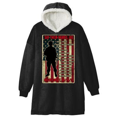 Say Their Names Joe Of 13 Fallen Soldiers Tribute Hooded Wearable Blanket