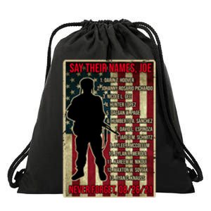 Say Their Names Joe Of 13 Fallen Soldiers Tribute Drawstring Bag