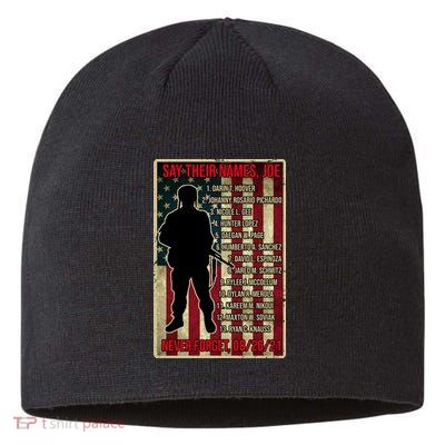 Say Their Names Joe Of 13 Fallen Soldiers Tribute Sustainable Beanie