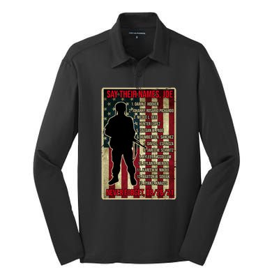 Say Their Names Joe Of 13 Fallen Soldiers Tribute Silk Touch Performance Long Sleeve Polo