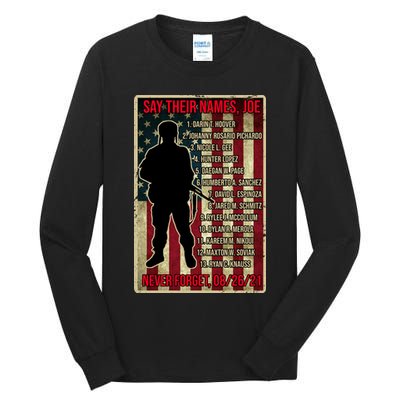 Say Their Names Joe Of 13 Fallen Soldiers Tribute Tall Long Sleeve T-Shirt