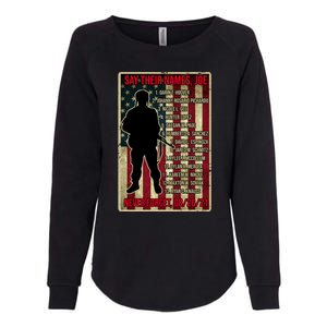 Say Their Names Joe Of 13 Fallen Soldiers Tribute Womens California Wash Sweatshirt