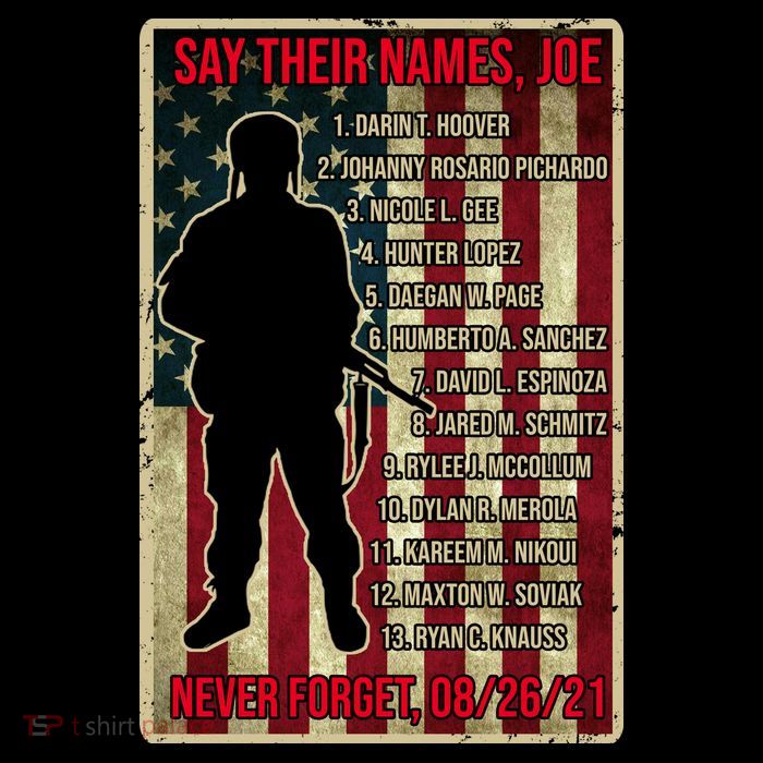 Say Their Names Joe Of 13 Fallen Soldiers Tribute Tank Top