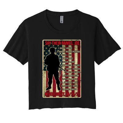 Say Their Names Joe Of 13 Fallen Soldiers Tribute Crop Top