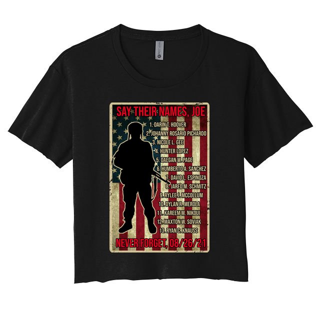 Say Their Names Joe Of 13 Fallen Soldiers Tribute Crop Top