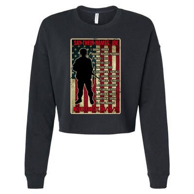 Say Their Names Joe Of 13 Fallen Soldiers Tribute Cropped Pullover Crew