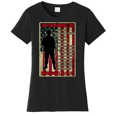 Say Their Names Joe Of 13 Fallen Soldiers Tribute Women's T-Shirt