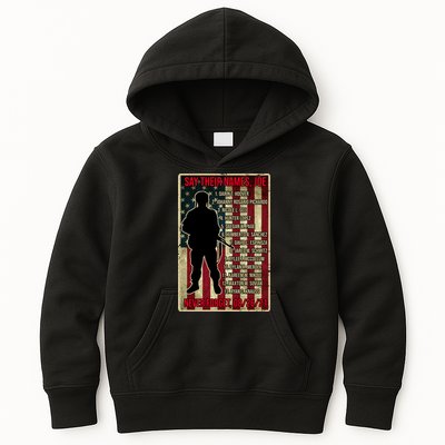 Say Their Names Joe Of 13 Fallen Soldiers Tribute Kids Hoodie