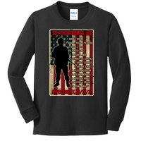 Say Their Names Joe Of 13 Fallen Soldiers Tribute Kids Long Sleeve Shirt