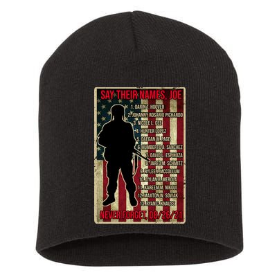 Say Their Names Joe Of 13 Fallen Soldiers Tribute Short Acrylic Beanie