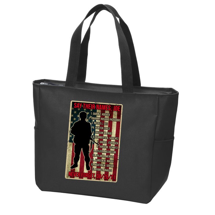 Say Their Names Joe Of 13 Fallen Soldiers Tribute Zip Tote Bag
