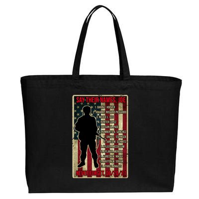 Say Their Names Joe Of 13 Fallen Soldiers Tribute Cotton Canvas Jumbo Tote