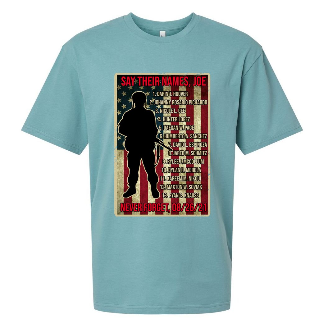 Say Their Names Joe Of 13 Fallen Soldiers Tribute Sueded Cloud Jersey T-Shirt