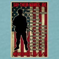 Say Their Names Joe Of 13 Fallen Soldiers Tribute Sueded Cloud Jersey T-Shirt