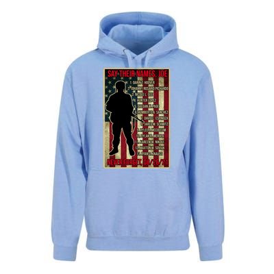 Say Their Names Joe Of 13 Fallen Soldiers Tribute Unisex Surf Hoodie