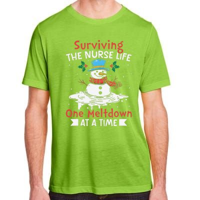 Surviving The Nurse Life One Meltdown At A Time Ugly Xmas Adult ChromaSoft Performance T-Shirt