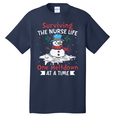 Surviving The Nurse Life One Meltdown At A Time Ugly Xmas Tall T-Shirt