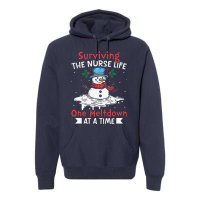 Surviving The Nurse Life One Meltdown At A Time Ugly Xmas Premium Hoodie