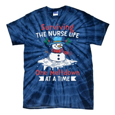 Surviving The Nurse Life One Meltdown At A Time Ugly Xmas Tie-Dye T-Shirt