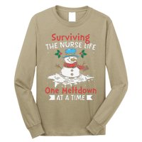 Surviving The Nurse Life One Meltdown At A Time Ugly Xmas Long Sleeve Shirt